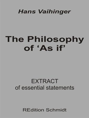 cover image of The Philosophy of 'As if'